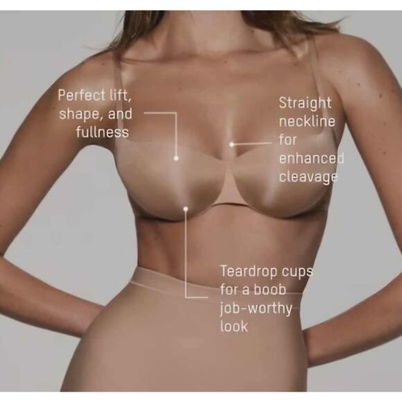 NWT SKIMS Ultimate BALCONETTE PUSH UP BRA 36D Clay  Womens - Picture 4 of 4